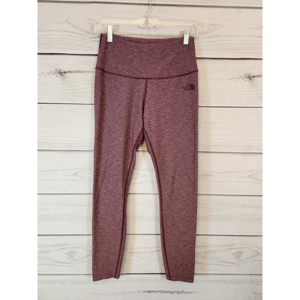 The North‎ Face Women's Red Solid Stretch High Rise Cropped Leggings Size M